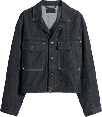 Christophe Lemaire Trucker Jacket With Studs - Heren - Spijkerjassen - Grijs - L - Denim - Jassen