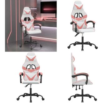 vidaXL Sedia da Gaming Bianco e Rosa in Similpelle - Similpelle - Comfort