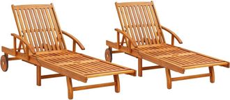 vidaXL Vidaxl - Tumbonas 2 Unidades Madera Maciza De Acacia