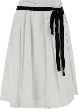 Prada White Gabardine Skirt