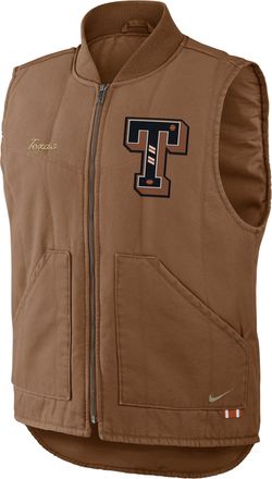Nike Texas Academic Nike Mens College Padded Full-Zip Vest in Brown | 050SN27KTXE-TW9