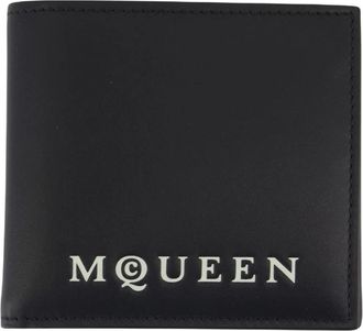 Alexander McQueen Zwart Leren Bi-Fold Kaarthouder - Heren - Portefeuilles - Zwart - ONE Size - Leer - Accessoires