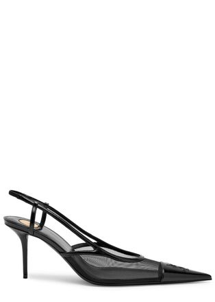Saint Laurent Jerry 80 Slingback Leather Pumps - Black