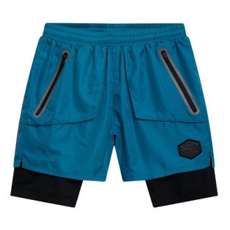 Umbro Mens Pro Training Elite Hybrid Short (Corsair/Black) - Dark Blue - Size 2XL