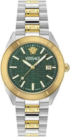 Versace Accessoires, Heren, Grijs, ONE Size, V Dome Horloge