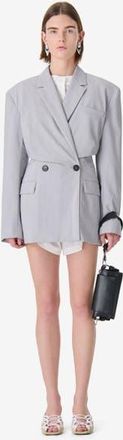 Iro Sunrise Double-Breasted Blazer in Steel Jersey at Nordstrom, Size 40