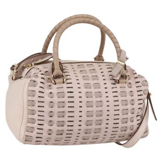 Ferragamo Vala Handbag Leather Pink Leather Handbag (Pre-Owned)