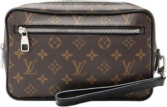 Louis Vuitton Black Monogram Macassar Kasai Clutch (Authentic Pre-Loved)