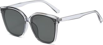 Generic Fashionable Square Large Frame Sunglasses Mens And Womens Polarized Driving Party Photo Shooting Sun Glasses(Grey)