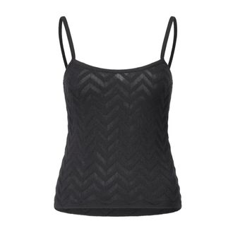 Missoni Chevron Pattern Knit Top - female - Missoni - Sleeveless Tops - Black - M - Tops