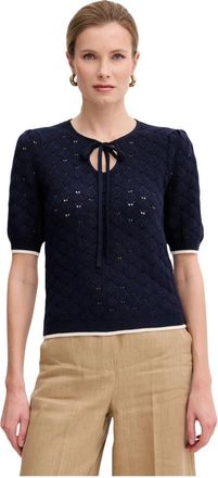 Twinset Ronde hals gebreide kleding - Dames - Ronde hals truien - Blauw - XS - Polyester - Truien & Vesten