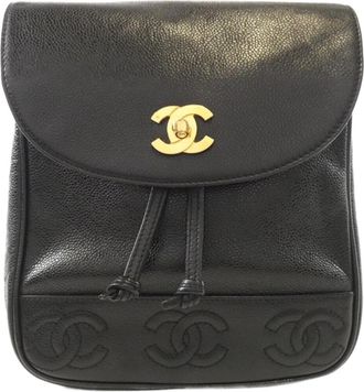 Chanel Black Grained Calfskin Backpack (Pre-Owned)