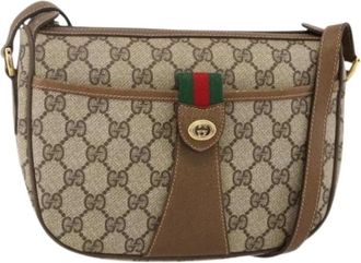 Gucci Pre-owned Vintage Cross Body Bag - Dames - Vintage Schoudertas - Beige - ONE Size - Leer - Vintage