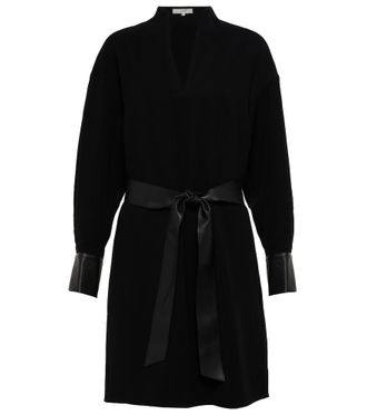 Vince Faux leather-trimmed minidress