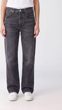 A Gold E Mid-Rise 5-Pocket Straight-Leg Jeans in Cotton Denim