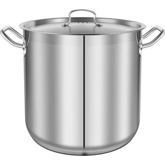 Nutrichef NutriChef Pentola da 40 Litri in Acciaio Inox, Adatta per Induzione, con Coperchio e Manici Rinforzati, Distribuzione Uniforme del Calore