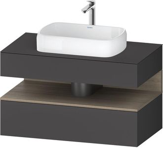 Duravit Duravit - Qatego Consola Mueble Bajo Lavabo, 1 Extra&iacute;ble, 1 Caj&oacute;n