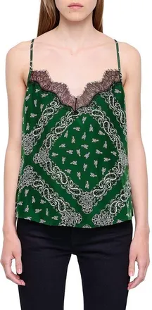 Zadig&Voltaire Cespa Silk Bandana Camisole in Meadow at Nordstrom, Size X-Small
