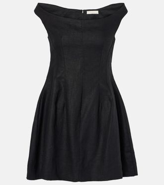 Faithfull The Brand Olmeto off-shoulder linen minidress