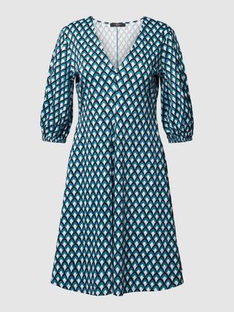 Max Mara Minikleid mit Allover-Muster Modell CINGHIA in Petrol, Gr&ouml;&szlig;e L