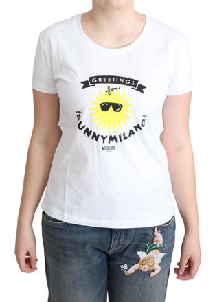 Moschino Womens Sunny Milano Tshirt - White Cotton - Size EU 46 (Womens)
