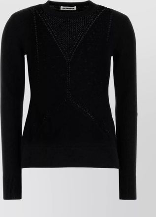 Jil Sander wool blend sweater with textured knit pattern