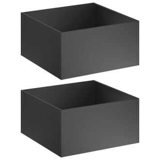 vidaXL Macetero De Jard&iacute;n 2 Uds. Negro 100 X 100 X 40 Cm Vidaxl