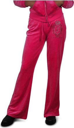 Juicy Couture Fuchsia Dames Trainingsbroek - Dames - Wijde Broeken - Roze - L - Polyester - Broeken