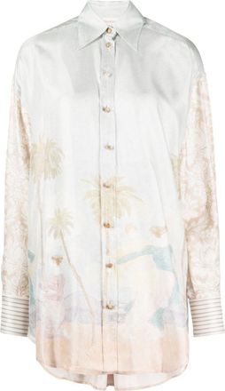 Zimmermann Sensory dancer-print spliced shirt - women - Silk - 1 - Multicolour