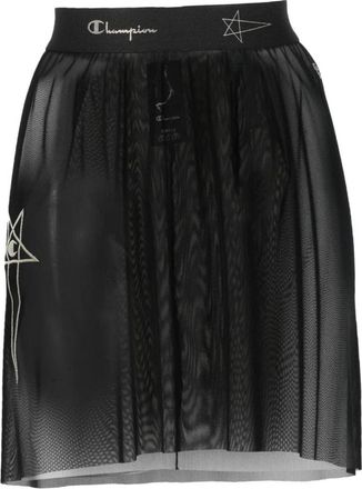 Rick Owens Logo-Waistband Sheer Rok - Dames - Korte rokken - Zwart - S - Rokken