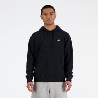 New Balance Hombre Sport Essentials Fleece Hoodie en Negro/Blanco, Algod&oacute;n, Talla L