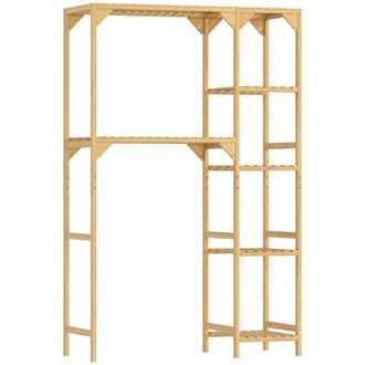 HOMCOM Estanter&iacute;a para lavadora 100x40x157 cm madera natural