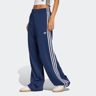 adidas Sporthose ADIDAS ORIGINALS ADICOLOR FIREBIRD KNIT, Damen, Gr. XXL, N-Gr, blau (night indigo, wei&szlig;), Obermaterial: 100% Polyester, Hosen Sporthose, mit