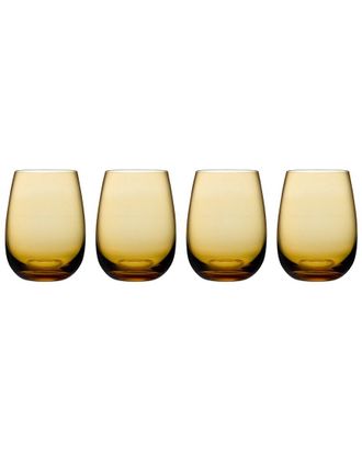 Nude Glass Colored U Amber Tumblers (Set Of 4)