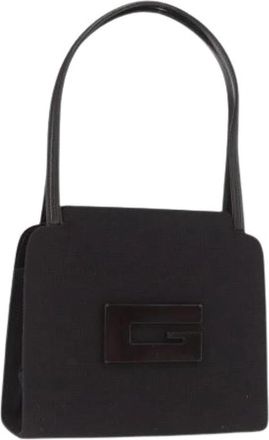 Gucci Pre-owned Vintage Canvas Handtas - Dames - Vintage Handtas - Zwart - ONE Size - Leer - Vintage