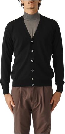 FILIPPO DE LAURENTIIS Cb 1Ml_Rm 16R Cardigan - Heren - Vesten - Zwart - 2XL - Wol - Truien & Vesten