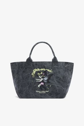 Ganni Black Medium Tote Bag in