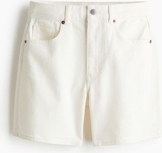 H&M Jeansshorts mit hohem Bund - Cremefarben