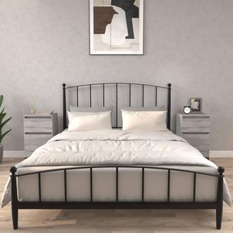 vidaXL Mesitas De Noche 2 Uds Color Gris Sonoma 40x35x70 Cm Vidaxl