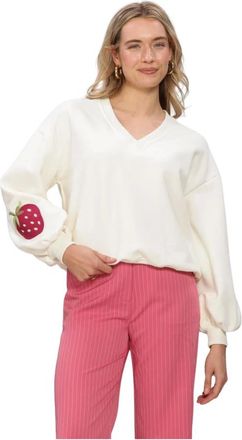 Ydence Ydence, Dames, Sweatshirts & Hoodies, Wit, Maat: L Katoen