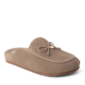 Dearfoams Womens Falan Genuine Suede Scuff Slippers