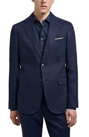 Mango Slim Fit Linen Sport Coat in Dark Navy at Nordstrom Rack, Size 42