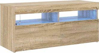 vidaXL Vidaxl - Mueble De Tv Con Luces Led Roble Sonoma 90x35x40 Cm