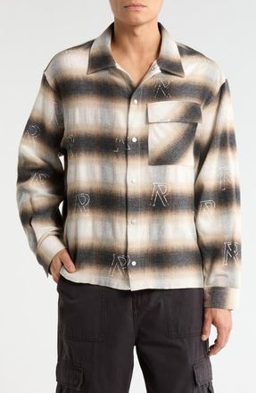 Represent All Over Plaid Shirt in Latte at Nordstrom, Size Xx-Large
