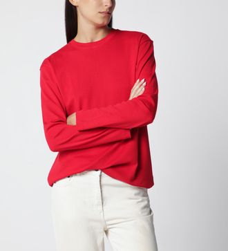 Flore Flore Red Maggie Organic Cotton Long-Sleeve Top