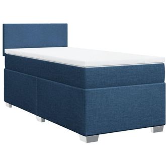 vidaXL Vidaxl - Cama Box Spring Con Colch&oacute;n Tela Azul 90x190 Cm