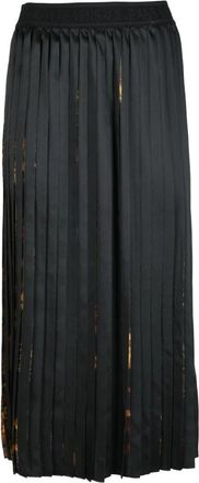 Versace Jeans Couture Geplooide Midi Rok - Dames - Midirokken - Zwart - S - Polyester - Rokken
