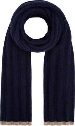 Brunello Cucinelli Dark Blue Solid Pattern Scarf