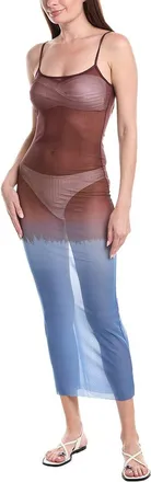 WeWoreWhat Mesh Scoop Maxi Slip Dress