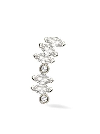 Lark & Berry Orecchino Veto in oro bianco 14kt con diamanti e zaffiri - Argento